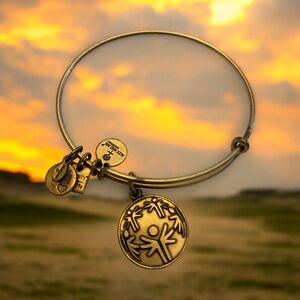 Alex and Ani Power of Unity Special Olympics Gold Charm Adjustable Bracelet